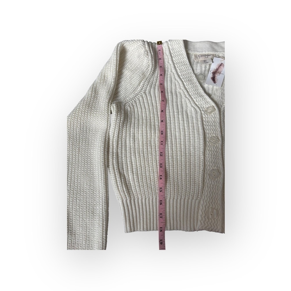 Jessica Simpson Cream Knit Cropped Cardigan Sweater NWT Size S - Picture 2 of 5